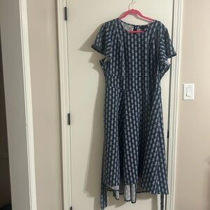 Blue geometric print Lane Bryant dress
